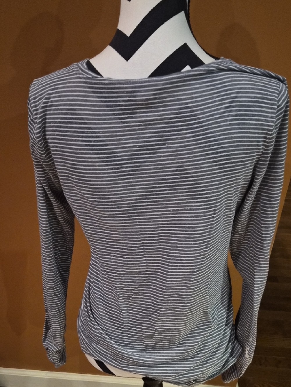 Sundance Striped Long Sleeve Women's Top - Gray/White - Picture 6 of 8